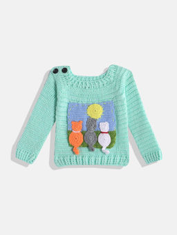 CHUTPUT - Blue Hand Knitted Crochet Sweater