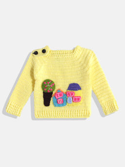 CHUTPUT - Yellow Hand Knitted Crochet Sweater
