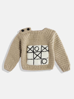 CHUTPUT - Beige Hand Knitted Crochet Sweater