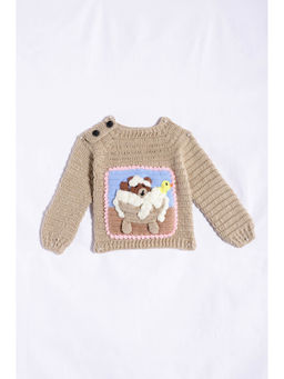 CHUTPUT - Beige Hand Knitted Crochet Sweater