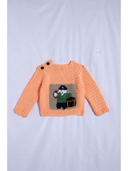 CHUTPUT - Peach Hand Knitted Crochet Sweater
