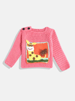 CHUTPUT - Pink Hand Knitted Crochet Sweater