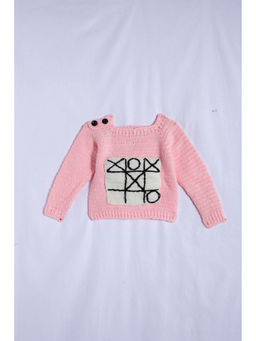 CHUTPUT - Pink Hand Knitted Crochet Sweater