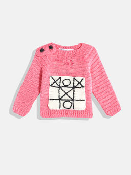 CHUTPUT - Pink Hand Knitted Crochet Sweater
