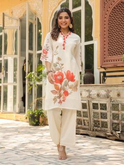 Autumnlane - Vastramaya Raffles Cotton Floral Printed Kurta and Pant (Set of 2)