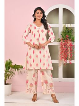 Autumnlane - Wespa Pearl Cotton Kurta and Pant-Off White (Set of 2)