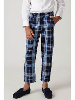 One Friday - Boys Blue Regular Fit Checked Trouser