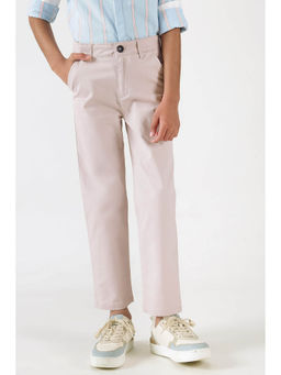 One Friday - Boys Off White Regular Fitted Solid Trouser