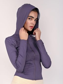 Odette - Purple Polyester Lycra Solid Tops for Women