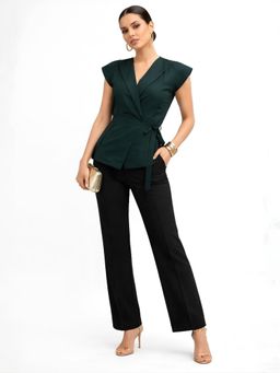 Zink London - Women's Green Plain Top