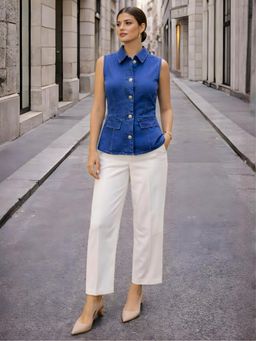 Zink London - Women's Blue Plain Shirt