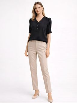 Zink London - Women's Black Textured Top