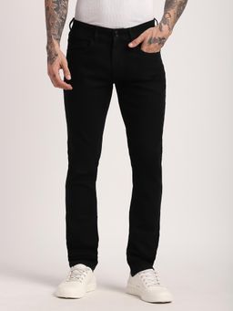 R&B - Black Dyed/Washed Slim Men Jeans