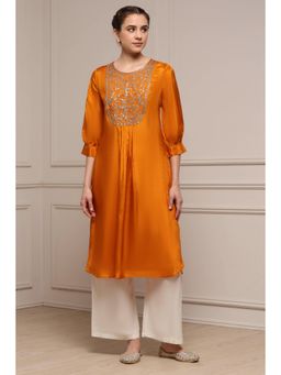 Biba - Women Yellow Viscose Kurta