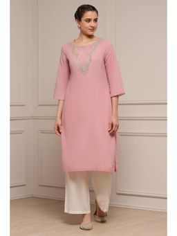 Biba - Women Pink Cotton Kurta