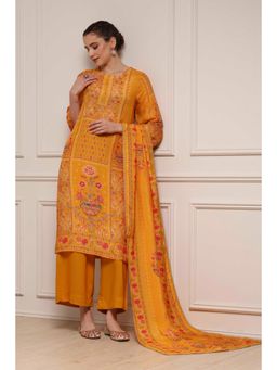 Biba - Women Yellow Viscose Kurta with Palazzo and Dupatta