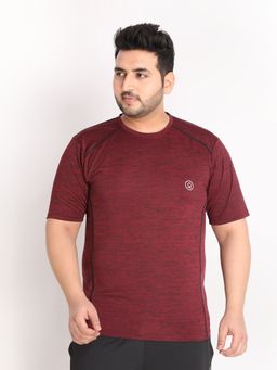 CHKOKKO - Mens Regular Fit Sports T-shirt In Maroon