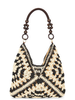 8 Other Reasons - Crochet Raffia Shoulder Bag Black