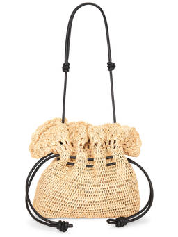 BTB Los Angeles - Marcela Raffia Bucket Bag Natural & Black
