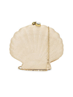 Emm Kuo - Woven Straw Shell Clutch Natural