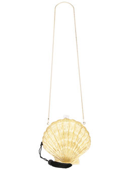 Emm Kuo - Le Sirenuse Seashell Metal Clutch Gold