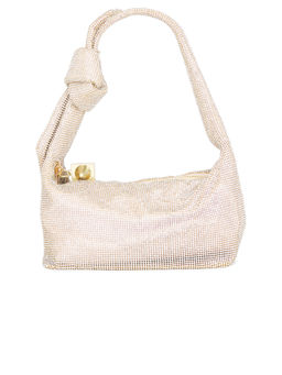 Emm Kuo - Waverly Crystal Mesh Mini Hobo Champagne