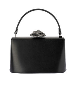 olga berg - Grace Embellished Frame Handbag Black