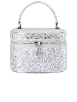 olga berg - Beckie Zip Top Crystal Handbag Silver