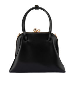 olga berg - Leandra Faux Leather Top Handle Bag Black