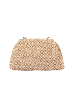 olga berg - Anna Woven Straw Clutch Natural