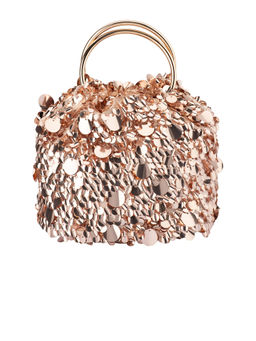 olga berg - Vera Sequin Top Handle Bag Pink