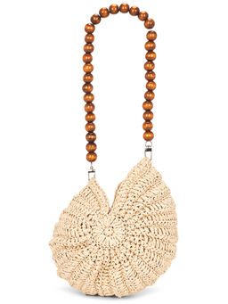 petit moments - Sirena Raffia Shell Shoulder Bag Beige