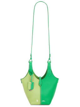 POLO RALPH LAUREN - Shiny Drum Pebble Leather Crossbody Bag Green