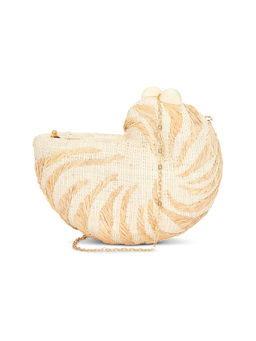 Poolside - Anna Straw Clutch Sand