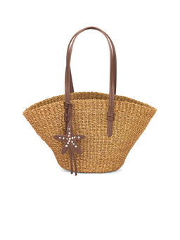 Poolside - East West Mini Raffia Tote Bag Cocoa