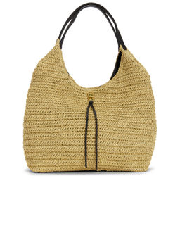 Rebecca Minkoff - Signature Raffia Shoulder Bag Natural & Black
