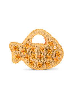 Simon Miller - Puka Raffia Shell Detail Handbag Orange