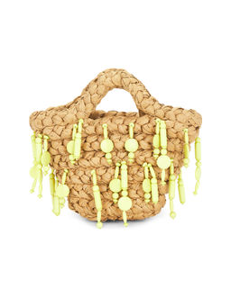 Simon Miller - Beaded Raffia Handbag Natural & Lime