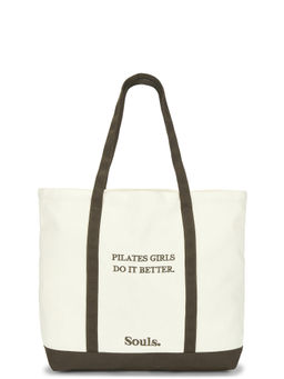 Souls. - Pilates Girls Do It Better Canvas Tote Bag Brown