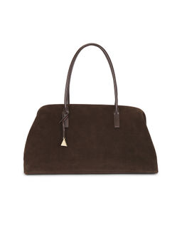 VERAFIED - Espresso Water-Resistant Suede Shoulder Bag Brown