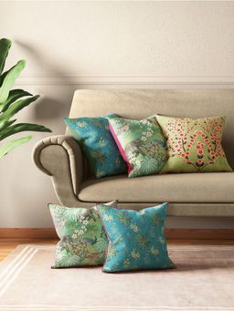 India Circus by Krsnaa Mehta - Bougainvillea Delights Cushion Cover Set Of 5