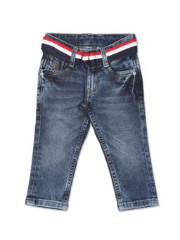 U.S. POLO ASSN. - Dark Wash Belted Slim Fit Jeans