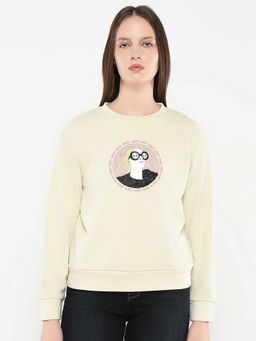 RAREISM - Beige Embellished Sweatshirt
