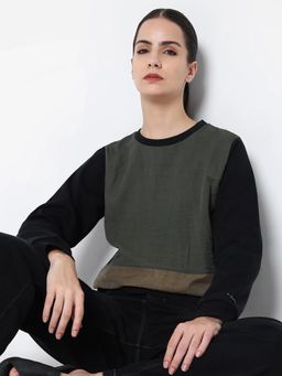 RAREISM - Olive Colorblock Sweatshirt