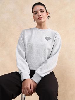 RAREISM - Grey Embroidered Sweatshirt