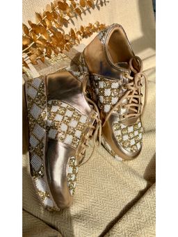 Fuchsia by Aashka Mehta - Pearl All Day Gold Sneakers