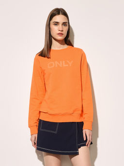 ONLY - Womens Orange Regular Fit Sweatshirt