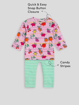 Somersault - Pink Fruits & Vegie Tee & Pant (Set of 2)