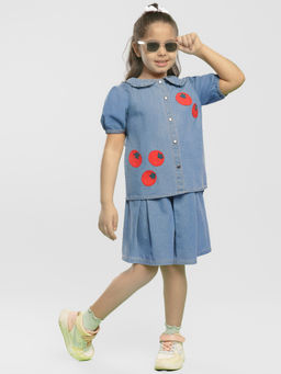 Somersault - Tomato Denim Top & Skort (Set of 2)