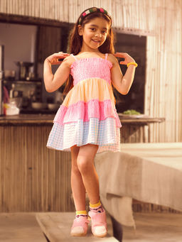 Somersault - Tiered Gingham Strappy Dress